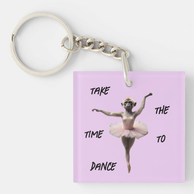 Porte-clefs Danseur De Ballet Gibbon Dans Un Tutu, (Devant)