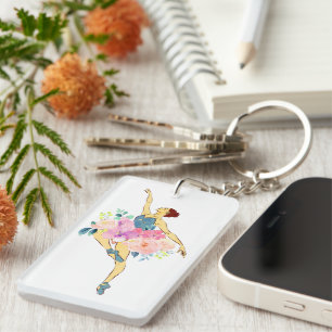 Porte-clefs Danseuse de ballet Danseuse Ballerine Fleur Floral