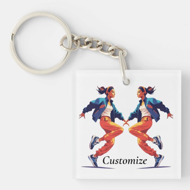 Porte-clefs Danseuse Hip hop Thunder_Cove (Devant)