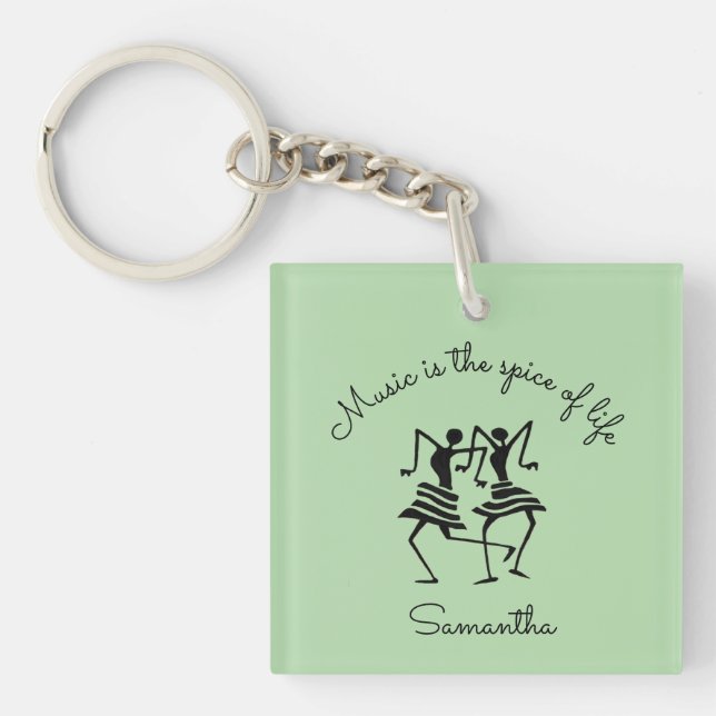 Porte-clefs Danseuses de célébration inspirantes et silhouette (Devant)