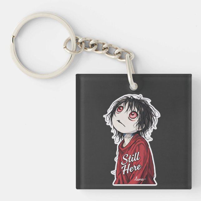 Porte-clefs Dark Anime  "Still Here" Aesthetic Gothic Illustra (Devant)