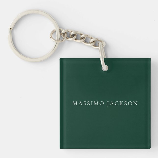 Porte-clefs Dark Green Minimalist Plain Modern Aesthetic Look (Devant)