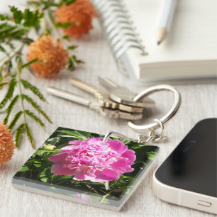 Porte-clefs Dark rose peonies