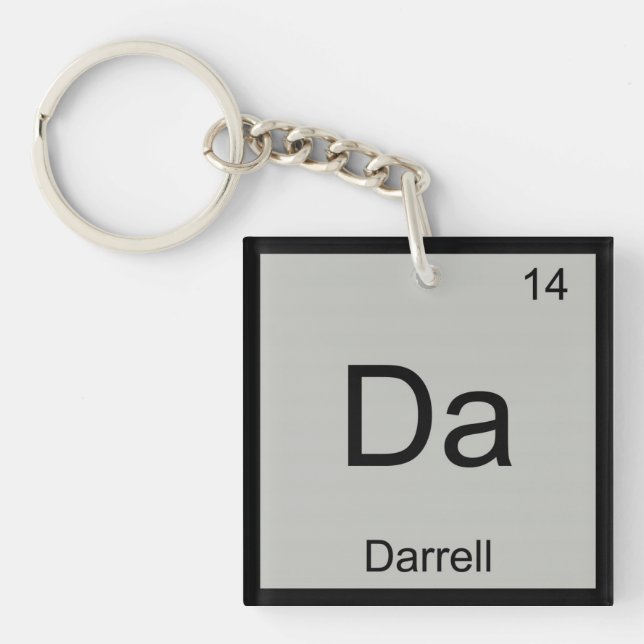 Porte-clefs Darrell Nom Chimie Élément Tableau Périodique (Devant)