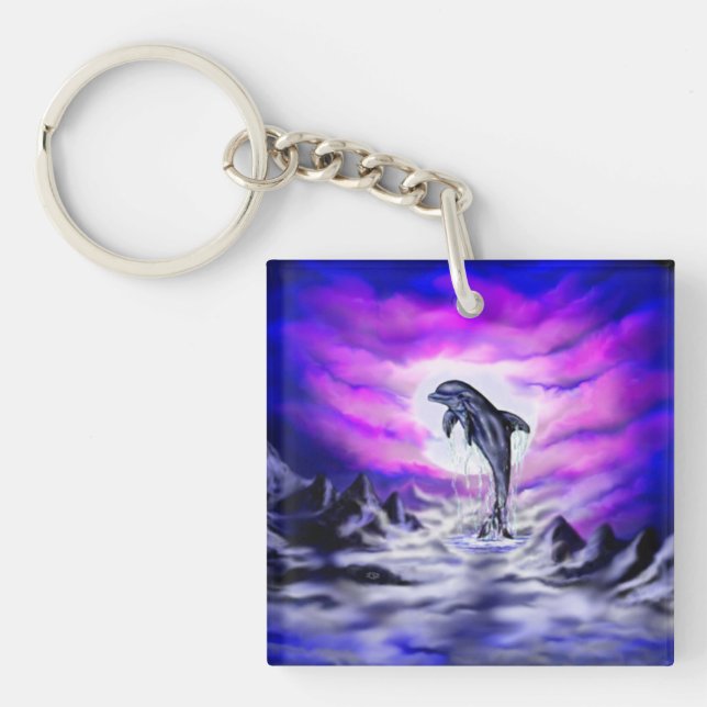 Porte-clefs Dauphin clair de lune (Devant)