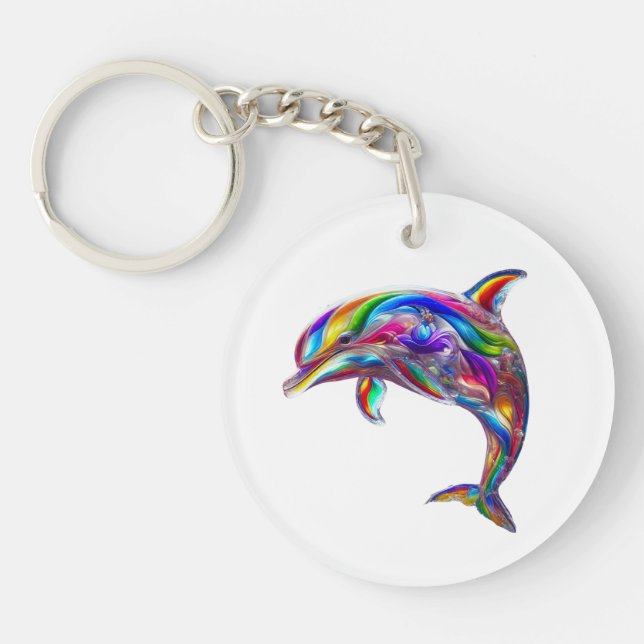 Porte-clefs Dauphin de verre (Devant)