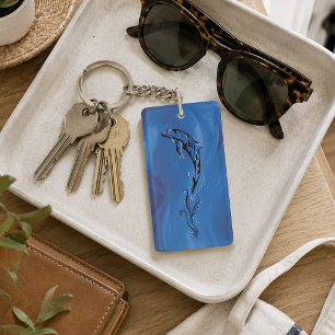 Porte-clefs Dauphin Océan Tribal Bleu Gracieux