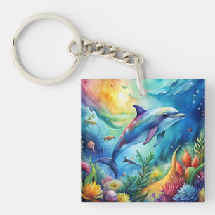 Porte-clefs Dauphin peint