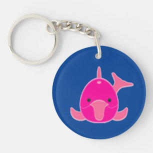 Porte-clefs Dauphin rose sur Porte - clé Arrière - plan bleu