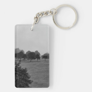 Porte-clefs De beaux arbres et la nature dans le brouillard