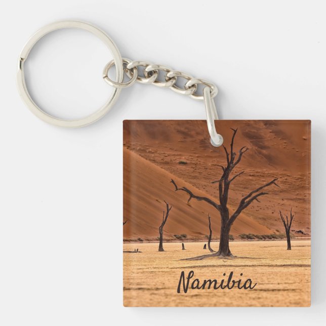 Porte-clefs Dead Vlei Namibie photo de paysage avec texte (Devant)