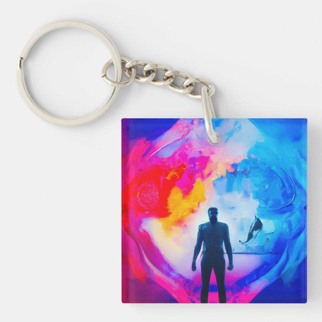 Porte-clefs Debout dans les couleurs (Devant)
