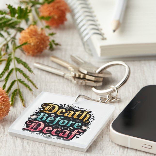 Porte-clefs Décès avant décaf (Devant Droit)