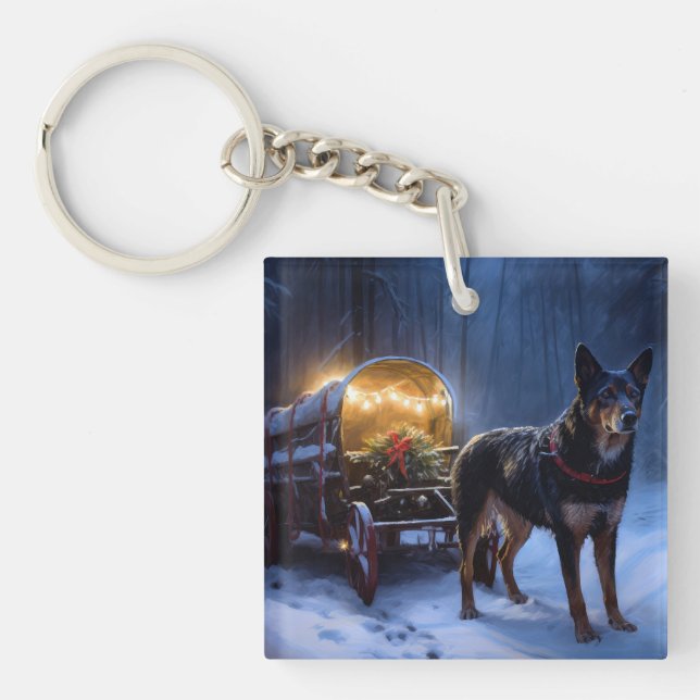 Porte-clefs Décor de Noël Kelpie Snowy Sleigh (Devant)