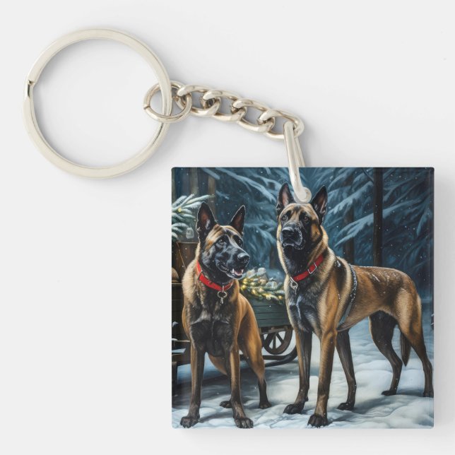Porte-clefs Décor de Noël Malinoi Snowy Sleigh (Devant)