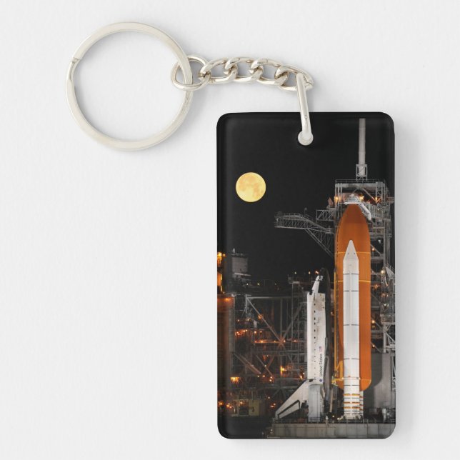 Porte-clefs Découverte de navette spatiale et lune (Devant)
