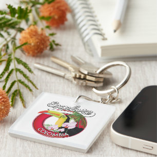 Porte-clefs Découvrez le logo rétro Colombie