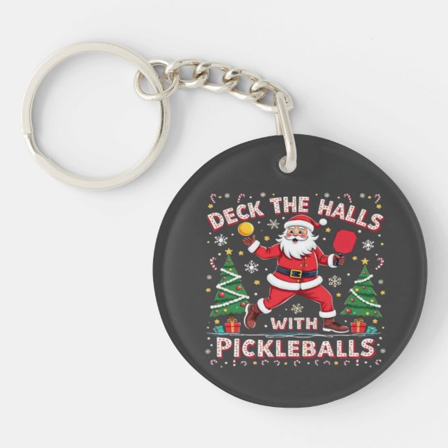 Porte-clefs Découvrir Les Halls Avec Des Pickleballs (Devant)