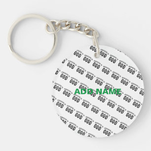 PORTE-CLEFS DÉDIÉ À DIEU COOL PERSONNALISABLE NOIR TEXTE