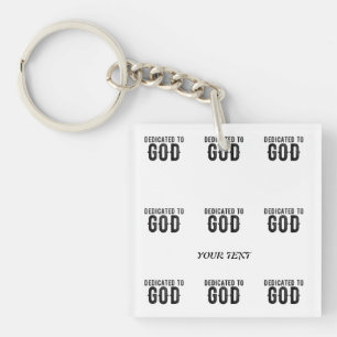 PORTE-CLEFS DÉDIÉ À DIEU PERSONNALISABLE COOL TEXTE NOIR