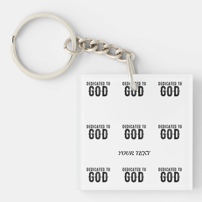 PORTE-CLEFS DÉDIÉ À DIEU PERSONNALISABLE COOL TEXTE NOIR (Devant)