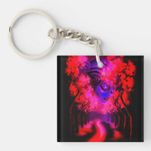 Porte-clefs Déesse néon dans une forêt enchantée
