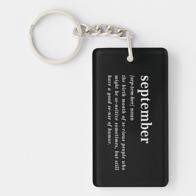 Porte-clefs Définition d'anniversaire de septembre (Devant)