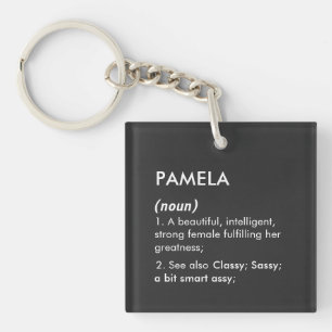 Porte-clefs Définition de nom Pamela modifiable, nom personnal