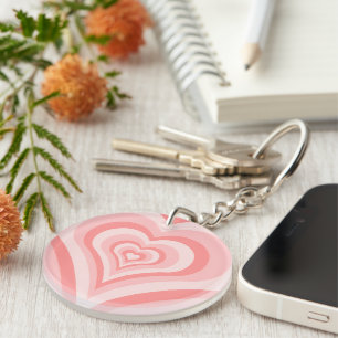 Porte-clefs Dégradé de cœurs roses – Amour de fille mignon
