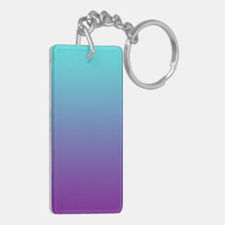 Porte-clefs Dégradé de fond simple Turquoise Bleu Violet