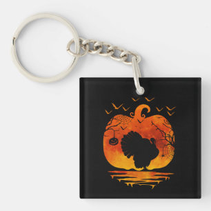 PORTE-CLEFS DÉGUISEMENT DE DINDE DE THANKSGIVING CITROUILLE SA