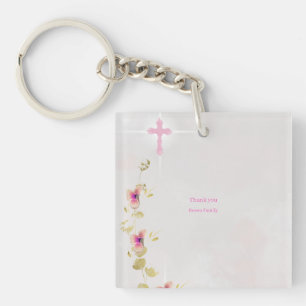 Porte-clefs Delicance élégance porte - clé de baptême fleurie