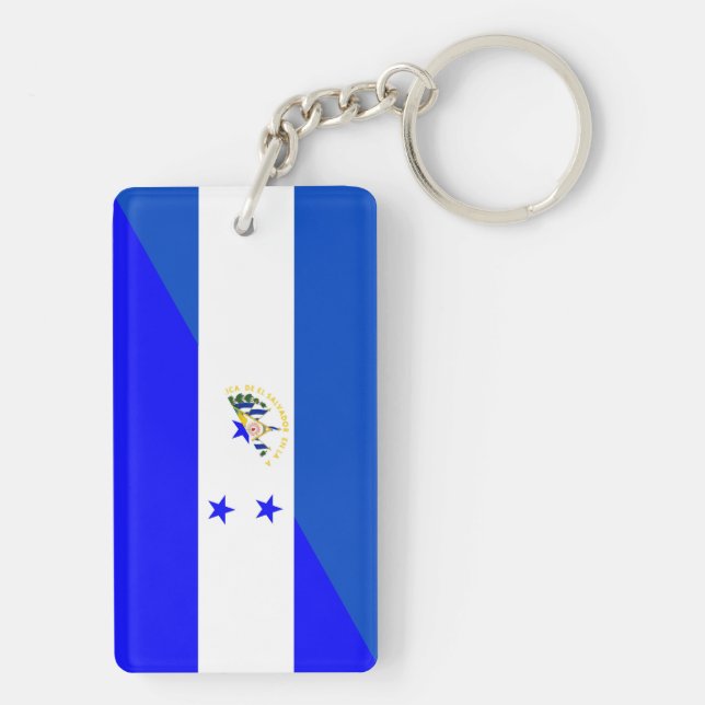 Porte-clefs demi de symbole de pays de drapeau du Salvador (Dos)