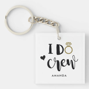 Porte-clefs Demoiselle d'honneur I Do Crew Noir et Blanc 