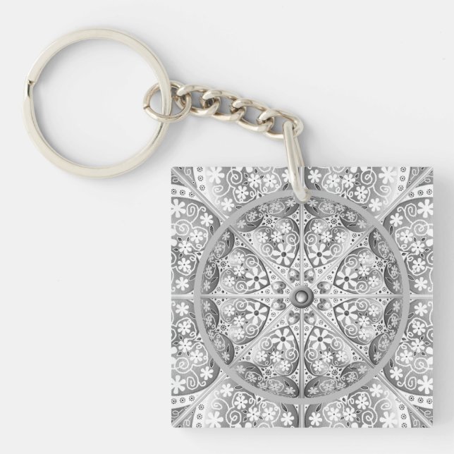 Porte-clefs Dentelle en céramique Gris (Devant)