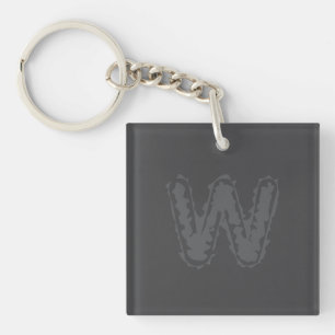 Porte-clefs Déplaisant Monogramme Gris sur gris