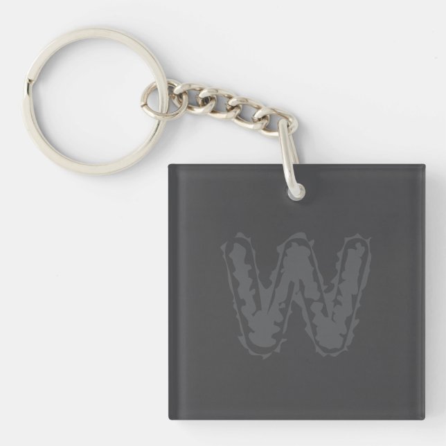 Porte-clefs Déplaisant Monogramme Gris sur gris (Devant)