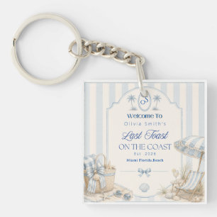 Porte-clefs Dernière Toast sur la Plage Côtière Bleue Enterrem