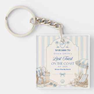 Porte-clefs Dernière Toast sur la Plage Côtière Bleue Enterrem