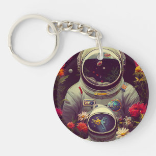 Porte-clefs Des astronautes colorés dans l'espace avec des fle