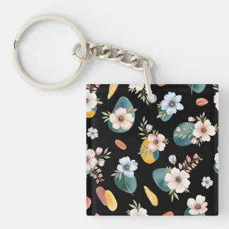 Porte-clefs Design Abstrait Floral sans joint