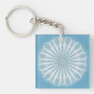Porte-clefs Design boho bleu et turquoise moderne