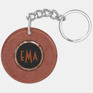 Porte-clefs Design Brown en cuir en daim