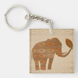 Porte-clefs Design d'art tribal des éléphants