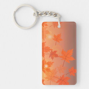 Porte-clefs Design d'automne avec feuilles d'érable et effet b