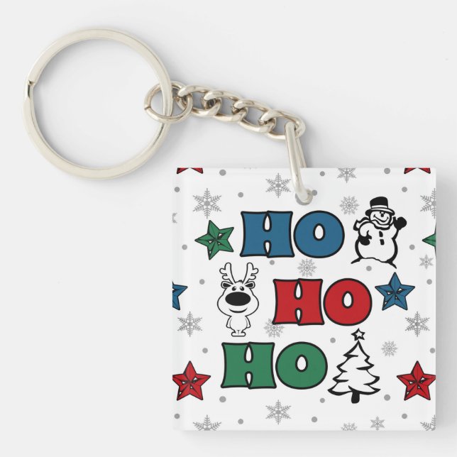 Porte-clefs Design de Noël Ho-Ho-Ho (Devant)