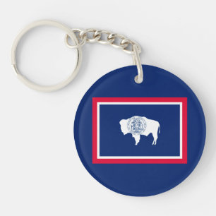Porte-clefs Design du drapeau d'état du Wyoming