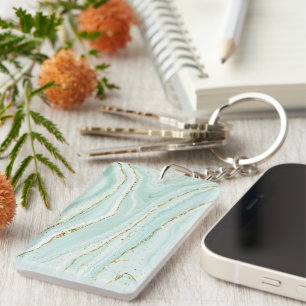Porte-clefs design élégant de marbre liquide peint à la main a
