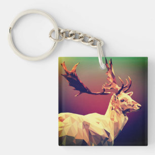 Porte-clefs Design en polygone de cerf