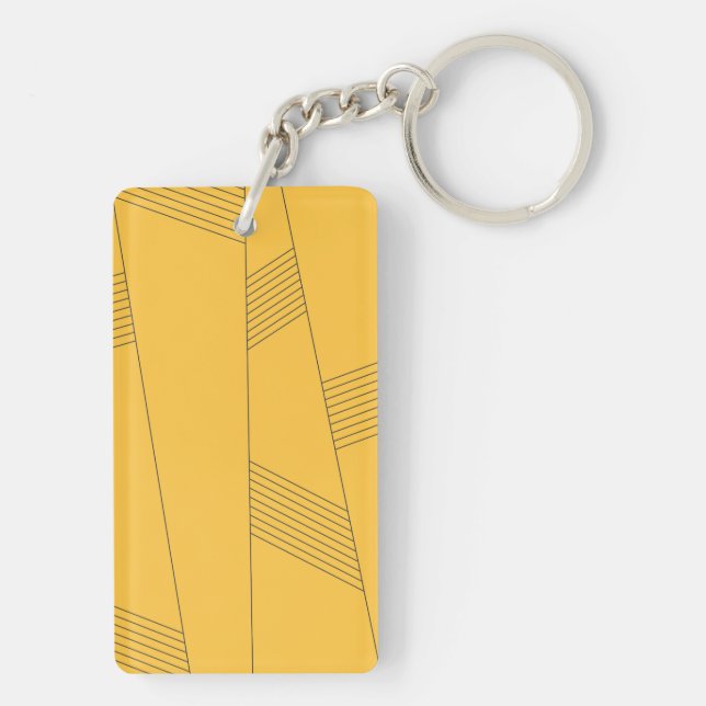 Porte-clefs Design graphique abstrait simple, jaune et moderne (Dos)